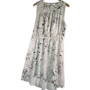 Halston Casual Yermo Dress Sleeveless Lined Elastic Weist Size L Women's